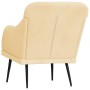 Sillón de terciopelo color crema 63x76x80 cm de , Sillones - Ref: Foro24-351462, Precio: 98,89 €, Descuento: %