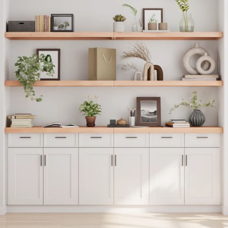Estante de pared madera maciza roble sin tratar 200x40x(2-6) cm de , Estantes y estanterías - Ref: Foro24-363607, Precio: 117...