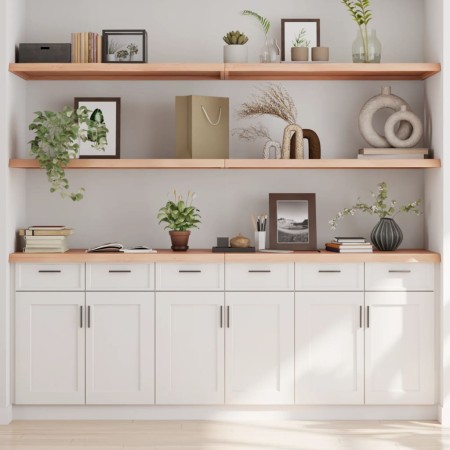Estante de pared madera maciza roble sin tratar 220x60x(2-4) cm de , Estantes y estanterías - Ref: Foro24-363618, Precio: 144...
