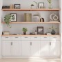 Estante de pared madera maciza roble sin tratar 220x60x(2-4) cm de , Estantes y estanterías - Ref: Foro24-363618, Precio: 144...