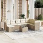 Set de sofás de jardín 9 pzas con cojines ratán sintético beige en Conjuntos de jardín | Comprar online en Foru.es