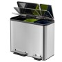 EKO Cubo de pedal EcoCasa 3x15 L plateado mate de , Contenedores de residuos - Ref: Foro24-440011, Precio: 133,85 €, Descuent...
