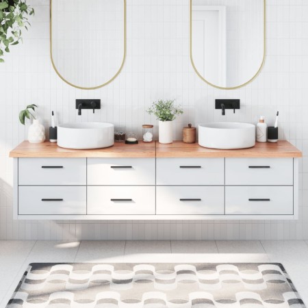 Encimera baño madera maciza tratada marrón claro 200x50x(2-4)cm de , Encimeras - Ref: Foro24-3156173, Precio: 133,06 €, Descu...