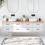 Encimera baño madera maciza tratada marrón claro 200x50x(2-4)cm de , Encimeras - Ref: Foro24-3156173, Precio: 133,06 €, Descu...