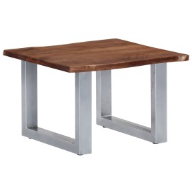 Mesa de centro borde natural madera maciza acacia 60x60x40 cm en Mesas de centro | Comprar online en Foru.es