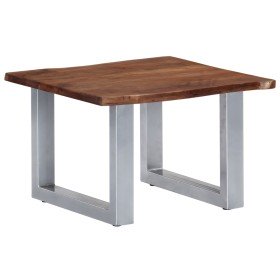 Mesa de centro borde natural madera maciza acacia 60x60x40 cm en Mesas de centro | Comprar online en Foru.es
