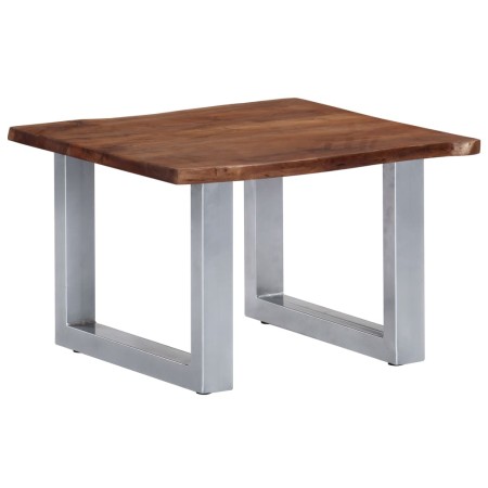 Mesa de centro borde natural madera maciza acacia 60x60x40 cm en Mesas de centro | Comprar online en Foru.es