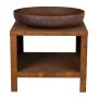 Esschert Design Brasero con almacenaje para leña color oxidado 62 cm de , Chimeneas - Ref: Foro24-444907, Precio: 374,29 €, D...