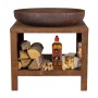 Esschert Design Brasero con almacenaje para leña color oxidado 62 cm de , Chimeneas - Ref: Foro24-444907, Precio: 374,29 €, D...