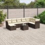 Set de sofás de jardín 9 pzas y cojines ratán sintético marrón en Conjuntos de jardín | Comprar online en Foru.es