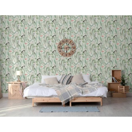 DUTCH WALLCOVERINGS Papel pintado Flamingo verde menta de , Papel pintado - Ref: Foro24-442564, Precio: 35,66 €, Descuento: %