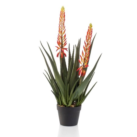 Emerald Aloe artificial con 2 flores en maceta 80 cm de , Flora artificial - Ref: Foro24-444655, Precio: 121,93 €, Descuento: %