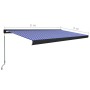 Toldo de carrete manual azul y blanco 500x300 cm de , Toldos - Ref: Foro24-3052710, Precio: 640,80 €, Descuento: %