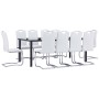 Juego de comedor 11 piezas cuero sintético blanco de , muebles para cocinas y comedores - Ref: Foro24-3053169, Precio: 985,39...