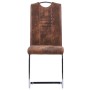 Juego de comedor 9 piezas piel de ante artificial marrón de , muebles para cocinas y comedores - Ref: Foro24-3053174, Precio:...