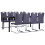 Juego de comedor 9 piezas piel de ante artificial gris de , muebles para cocinas y comedores - Ref: Foro24-3053176, Precio: 7...