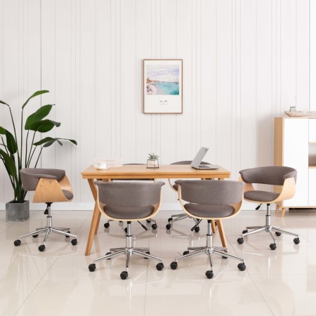Sillas de comedor giratorias 6 unidades tela color gris taupe de , Sillas de comedor - Ref: Foro24-3054889, Precio: 979,60 €,...