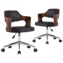 Sillas de comedor giratorias 2 uds madera curvada y cuero negro de , Sillas de comedor - Ref: Foro24-3054926, Precio: 304,24 ...