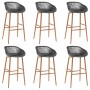 Mesa alta y taburetes de bar 7 piezas blanco y gris de , muebles para cocinas y comedores - Ref: Foro24-3057422, Precio: 527,...