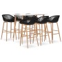 Mesa alta y taburetes de bar 7 piezas blanco y negro de , muebles para cocinas y comedores - Ref: Foro24-3057448, Precio: 558...