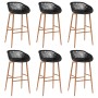 Mesa alta y taburetes de bar 7 piezas blanco y negro de , muebles para cocinas y comedores - Ref: Foro24-3057448, Precio: 558...