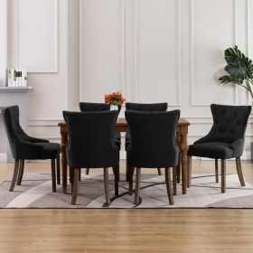 Sillas de comedor 6 unidades tela negras de , Sillas de comedor - Ref: Foro24-3058304, Precio: 976,69 €, Descuento: %