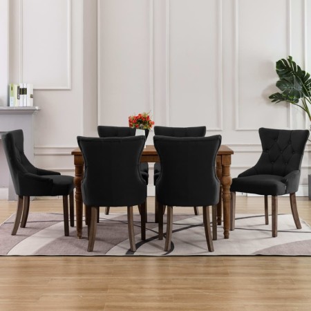 Sillas de comedor 6 unidades tela negras de , Sillas de comedor - Ref: Foro24-3058304, Precio: 976,69 €, Descuento: %