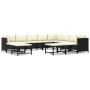 Set de muebles de jardín 12 pzas cojines ratán sintético negro de , Conjuntos de jardín - Ref: Foro24-3059804, Precio: 614,49...