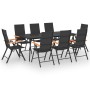 Juego de comedor para jardín 9 piezas negro y marrón de , Conjuntos de jardín - Ref: Foro24-3060093, Precio: 663,29 €, Descue...