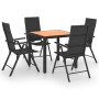 Juego de comedor de jardín 5 piezas negro y marrón de , Conjuntos de jardín - Ref: Foro24-3060053, Precio: 388,57 €, Descuent...