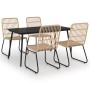 Juego de comedor para jardín 5 piezas ratán sintético y vidrio de , Conjuntos de jardín - Ref: Foro24-3060233, Precio: 631,95...