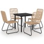 Juego de comedor para jardín 5 piezas ratán sintético y vidrio de , Conjuntos de jardín - Ref: Foro24-3060238, Precio: 541,86...