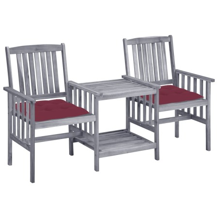 Sillas de jardín con mesita y cojines madera maciza acacia de , Conjuntos de jardín - Ref: Foro24-3061326, Precio: 164,02 €, ...