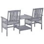 Sillas de jardín con mesita y cojines madera maciza acacia de , Conjuntos de jardín - Ref: Foro24-3061326, Precio: 164,02 €, ...