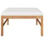 Reposapiés con cojín crema madera maciza de teca de vidaXL, Sofás modulares de exterior - Ref: Foro24-316106, Precio: 84,65 €...