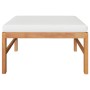 Reposapiés con cojín crema madera maciza de teca de vidaXL, Sofás modulares de exterior - Ref: Foro24-316106, Precio: 87,36 €...