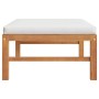 Reposapiés con cojín crema madera maciza de teca de vidaXL, Sofás modulares de exterior - Ref: Foro24-316106, Precio: 87,36 €...