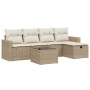 Juego de sofás jardín con cojines 6 pzas ratán sintético beige en Conjuntos de jardín | Comprar online en Foru.es