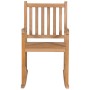 Silla mecedora de madera maciza teca con cojín a cuadros grises de , Sillas de jardín - Ref: Foro24-3062771, Precio: 163,35 €...
