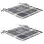 Silla mecedora de madera maciza teca con cojín a cuadros grises de , Sillas de jardín - Ref: Foro24-3062771, Precio: 163,35 €...