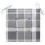 Silla mecedora de madera maciza teca con cojín a cuadros grises de , Sillas de jardín - Ref: Foro24-3062771, Precio: 163,35 €...