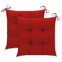 Silla mecedora de madera maciza de teca con cojín rojo de , Sillas de jardín - Ref: Foro24-3062778, Precio: 162,81 €, Descuen...