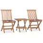 Set comedor de jardín plegable 3 piezas madera de teca cojines de , Conjuntos de jardín - Ref: Foro24-3063211, Precio: 164,61...