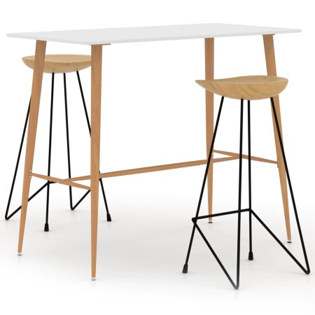 Juego de mesa alta y taburetes de bar de 3 piezas blanco de , muebles para cocinas y comedores - Ref: Foro24-3057836, Precio:...