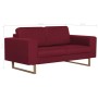 Sofá de 2 plazas de tela color vino tinto de , Sofás - Ref: Foro24-281393, Precio: 394,18 €, Descuento: %