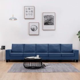 Sofá de 5 plazas de tela azul de , Sofás - Ref: Foro24-287144, Precio: 548,61 €, Descuento: %