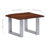Mesa de centro borde natural madera maciza acacia 60x60x40 cm en Mesas de centro | Comprar online en Foru.es