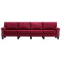 Sofá de 4 plazas de tela color vino tinto de , Sofás - Ref: Foro24-287178, Precio: 456,91 €, Descuento: %