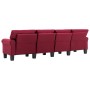 Sofá de 4 plazas de tela color vino tinto de , Sofás - Ref: Foro24-287178, Precio: 456,91 €, Descuento: %