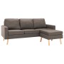 Sofá de 3 plazas con reposapiés de tela gris taupe de , Sofás - Ref: Foro24-288731, Precio: 444,20 €, Descuento: %